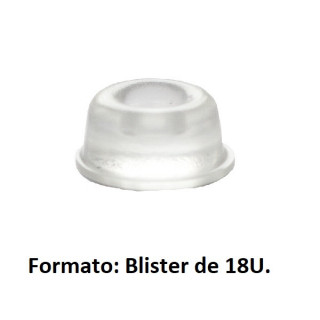 PARAGOLPES ADHESIVO DE POLIURETANO. TRANSPARENTE. ACRÍLICO SENSIBLE A LA PRESIÓN. BLÍSTER. 22,3 X 10,1 MM