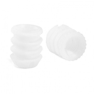 TUERCA NYLON BLANCO COTO M6 D11X13 PARA TALADRO 10mm. SIN RANURA EN LA CABEZA.