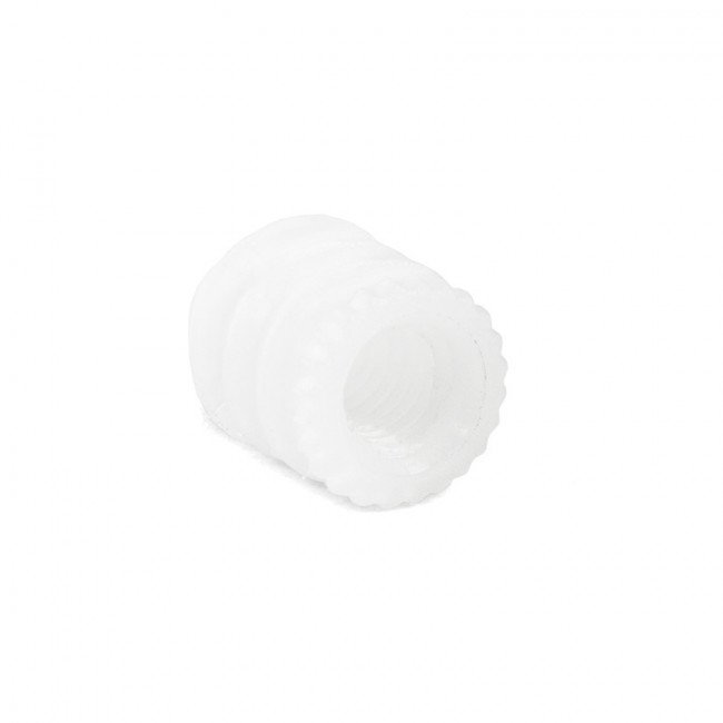 TUERCA NYLON BLANCO COTO M6 D11X13 PARA TALADRO 10mm. SIN RANURA EN LA CABEZA.