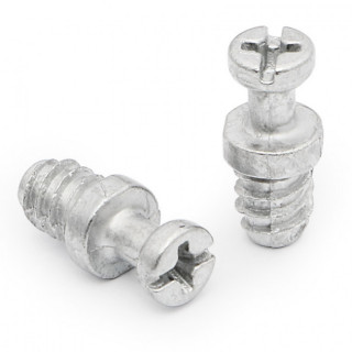 SOPORTE CAZOLETA EXCÉNTRICO. HIERRO ZINCADO. PARA SISTEMA ZAMEX. DIÁMETRO 6MM. RANURA EN CRUZ. LONGITUD 11MM