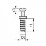 SOPORTE CAZOLETA EXCÉNTRICO. HIERRO ZINCADO. PARA SISTEMA ZAMEX. DIÁMETRO 6MM. RANURA EN CRUZ. LONGITUD 11MM
