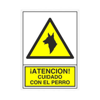 SEÑAL 301 PLAST.345x245 CUIDADO PERRO" ­ATENCION! CUIDADO CON EL PERRO" 2