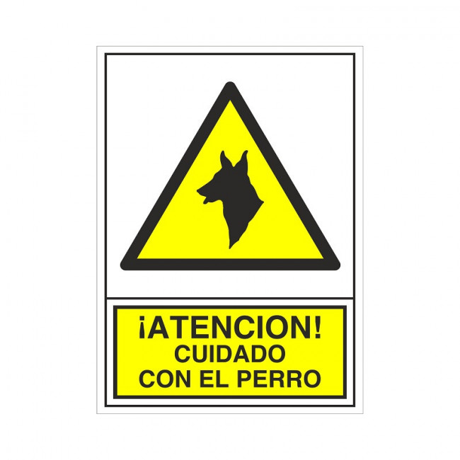 SEÑAL 301 PLAST.295X210 ­ATENCION! CUIDADO CON EL PERRO