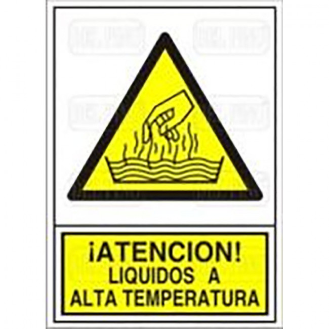 SEÑAL 360 ADHESIVA 148X105 ­ATENCION! LIQUIDOS A ALTA TEMPERATURA