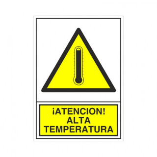 SEÑAL 376 ADHESIVA 148x105 ALTA TEMP." ATENCION! ALTA TEMPERATURA" 2