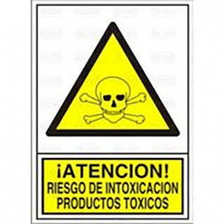 SEÑAL 310 PLAST.345x245"RIESGO INTOXI." ­ATENCION! RIESGO INTOXICACION PROD.TOXICOS