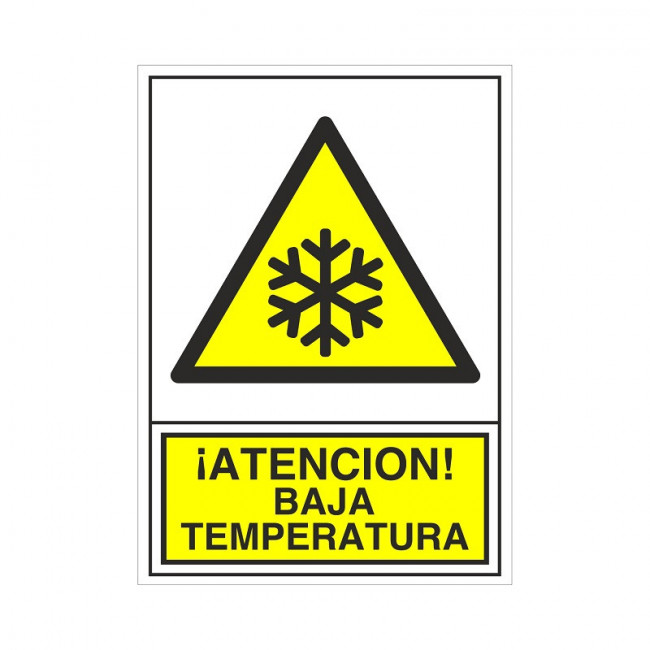 SEÑAL 375 PLAST.490x345"AT.BAJA.TEMPER." ­ATENCION! BAJA TEMPERATURA