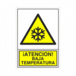 SEÑAL 375 PLAST.490x345"AT.BAJA.TEMPER." ­ATENCION! BAJA TEMPERATURA