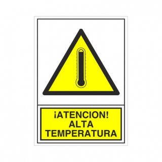 SEÑAL 376 ADHESIVA 105x74 "ALTA TEMP." ­ATENCION! ALTA TEMPERATURA