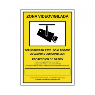 SEÑAL 839 PLAST.297X210''Z/VIDEOVIGILADA'' ZONA VIDEOVIGILADA 2