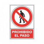 SEÑAL 410 PLASTICO 295X210 PROHIBIDO EL PASO