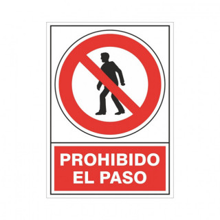 SEÑAL 410 ADHESIVA 148X105 PROHIBIDO PASO