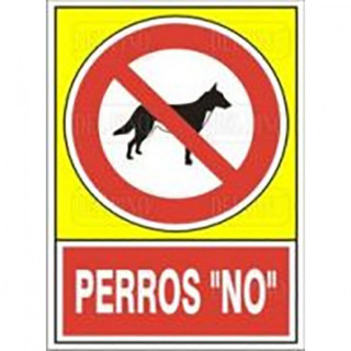 SEÑAL 421 PLAST.345x245 "PERROS NO"