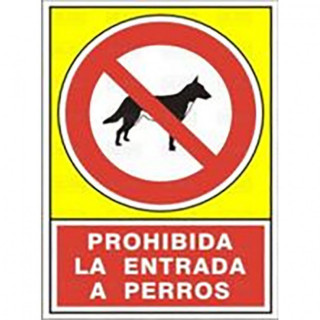 SEÑAL 489 ALUM.345x245 "PR.ENT.PERROS" PROHIBIDA LA ENTRADA DE PERROS