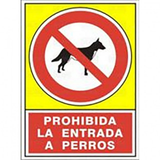 SEÑAL 489 ALUMINIO 295X210 PROHIBIDA LA ENTRADA DE PERROS