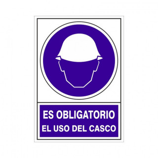 SEÑAL 600 ADHESIVA 105x74"OBLI.USO CASC" ES OBLIGATORIO EL USO DEL CASCO