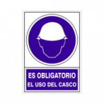 SEÑAL 600 PLAST.490x345 "OBLI.USO CASCO" ES OBLIGATORIO EL USO DEL CASCO