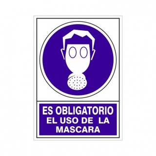 SEÑAL 606 ADHESIVA 148X105''OB.USO MASC'' ES OBLIGATORIO EL USO DE MASCARILLA