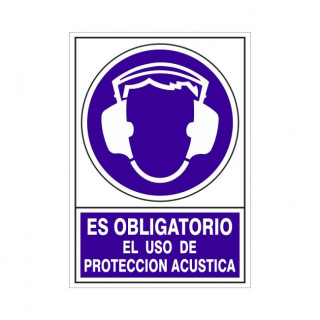 SEÑAL 607 ADHESIVA 105x74"OB.USO P/ACUS" ES OBLIGATORIO USO PROTECCION ACUSTICA