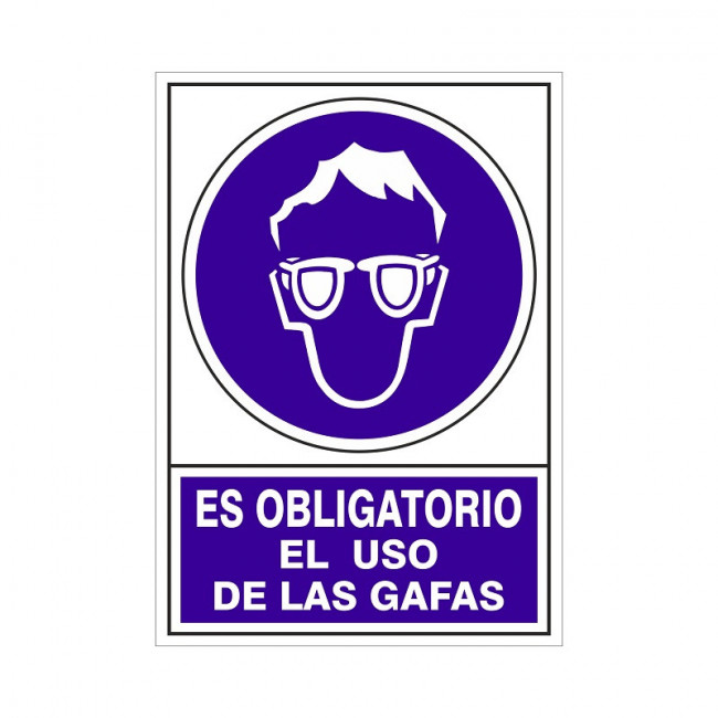 SEÑAL 610 ADHESIVA 148X105''OB.USO GAFAS'' ES OBLIGATORIO EL USO DE LAS GAFAS