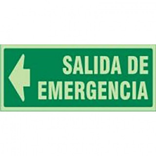 SEÑAL 1022 PLAST.297x148"S.EMERG"IZD.LUM SALIDA DE EMERGENCIA IZQUIERDA (LETRA)