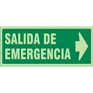 SEÑAL 1021 PLAST.297x148"S.EMERG.DCH"LUM SALIDA DE EMERGENCIA DECHA (LETRA)