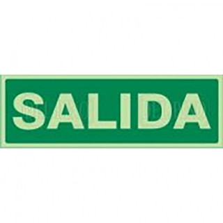 SEÑAL DE SALIDA. PLÁSTICA. LUMINISCENTE. RECTANGULAR. 297X105MM