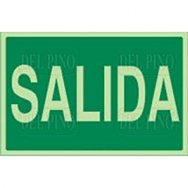 SEÑAL DE SALIDA DE EMERGENCIA. PLÁSTICO. RECTANGULAR. 320 X 160 MM. FONDO VERDE