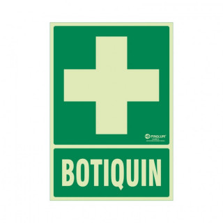 SEÑAL PLÁSTICA DE BOTIQUÍN. RECTANGULAR VERTICAL. PLÁSTICO O VINILO RÍGIDO. 297 X 210 MM
