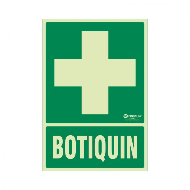 SEÑAL PLÁSTICA DE BOTIQUÍN. RECTANGULAR VERTICAL. PLÁSTICO O VINILO RÍGIDO. 297 X 210 MM