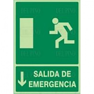 SEÑAL DE SALIDA DE EMERGENCIA. PLÁSTICO RÍGIDO. VERDE Y BLANCO