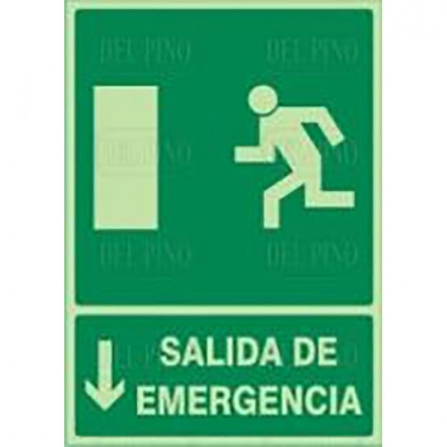 SEÑAL DE SALIDA DE EMERGENCIA. PLÁSTICO RÍGIDO. VERDE Y BLANCO