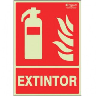SEÑAL DE EXTINTOR. PLÁSTICA. 297 X 210 MM