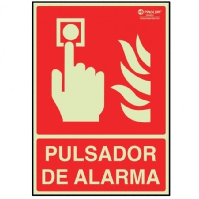 SEÑAL DE PULSADOR DE ALARMA. PLÁSTICA. EMERGENCIA. 297 X 210 MM