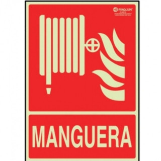 SEÑAL DE MANGUERA. PLÁSTICA. EMERGENCIA. 297 X 210 MM