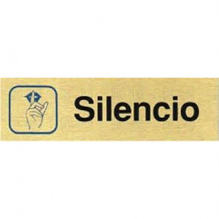 PLACA ALUMINIO ORO 150x45 "SILENCIO"