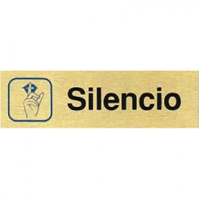 PLACA DE SEÑALIZACIÓN. ALUMINIO. ORO. 150X45MM