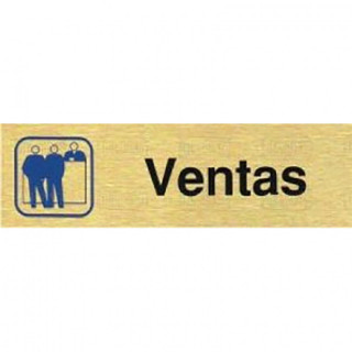 PLACA DE SEÑALIZACIÓN. ALUMINIO. IDENTIFICATIVA. ORO. 150 X 45 MM