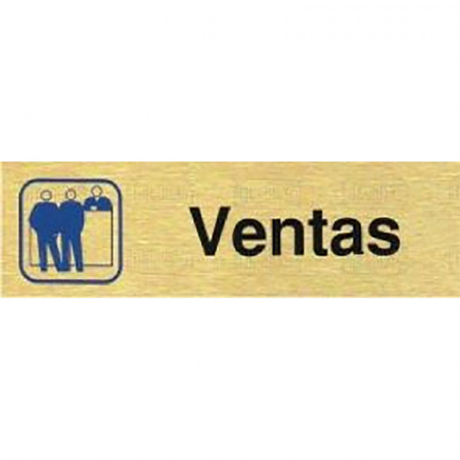 PLACA DE SEÑALIZACIÓN. ALUMINIO. IDENTIFICATIVA. ORO. 150 X 45 MM