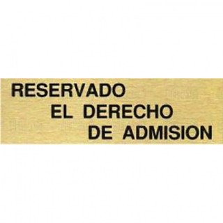 PLACA ALUMINIO ORO 150x45 "R.DCHO.ADMIN"