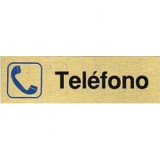 PLACA ALUMINIO ORO 150x45 "TELEFONO"