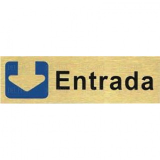PLACA DE SEÑALIZACIÓN ENTRADA. ALUMINIO. RECTANGULAR. 150 X 45 MM