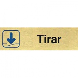 PLACA DE SEÑALIZACIÓN. ALUMINIO. ORO. 150X45 MM