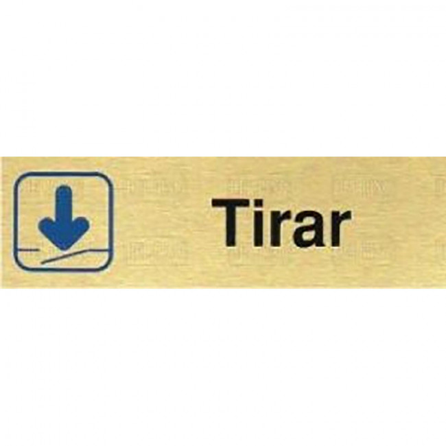 PLACA DE SEÑALIZACIÓN. ALUMINIO. ORO. 150X45 MM