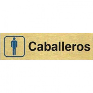 PLACA CABALLEROS. ALUMINIO. SEÑALIZACIÓN. 150X45MM