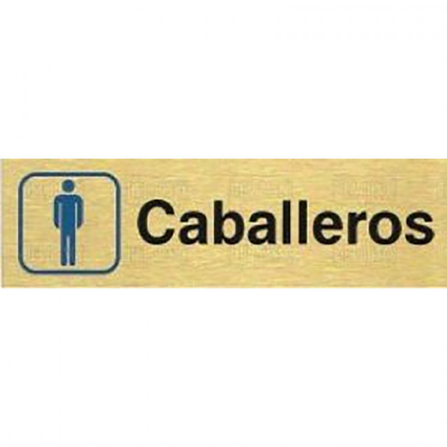PLACA CABALLEROS. ALUMINIO. SEÑALIZACIÓN. 150X45MM