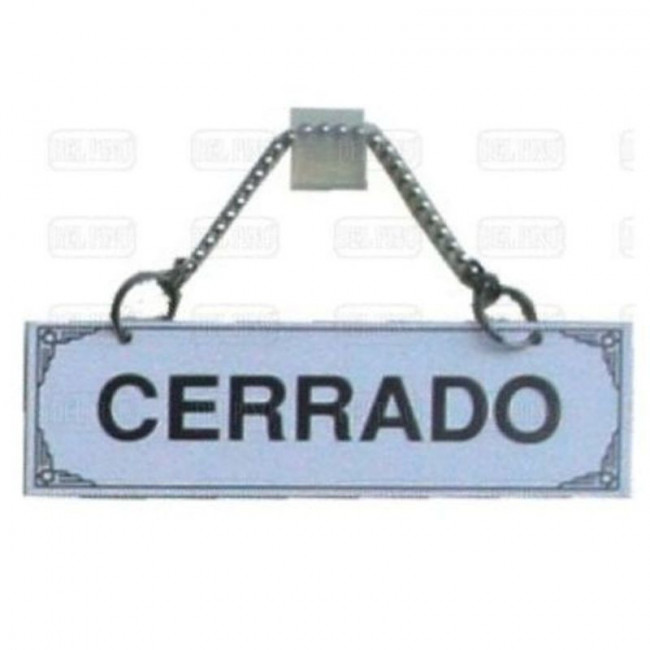 PLACA COLGANTE PUERTA. ALUMINIO