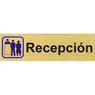 PLACA ALUMINIO ORO 150x45 "RECEPCION"