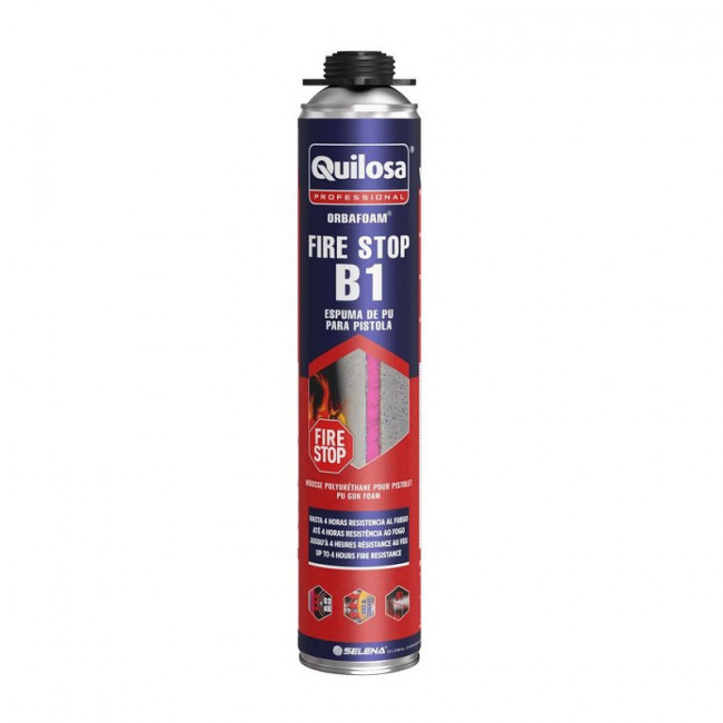 ESPUMA DE POLIURETANO ORBAFOAM FIRE STOP B1. IGNÍFUGA B1. RESISTENCIA AL FUEGO. AEROSOL. PARA PISTOLA - QUILOSA