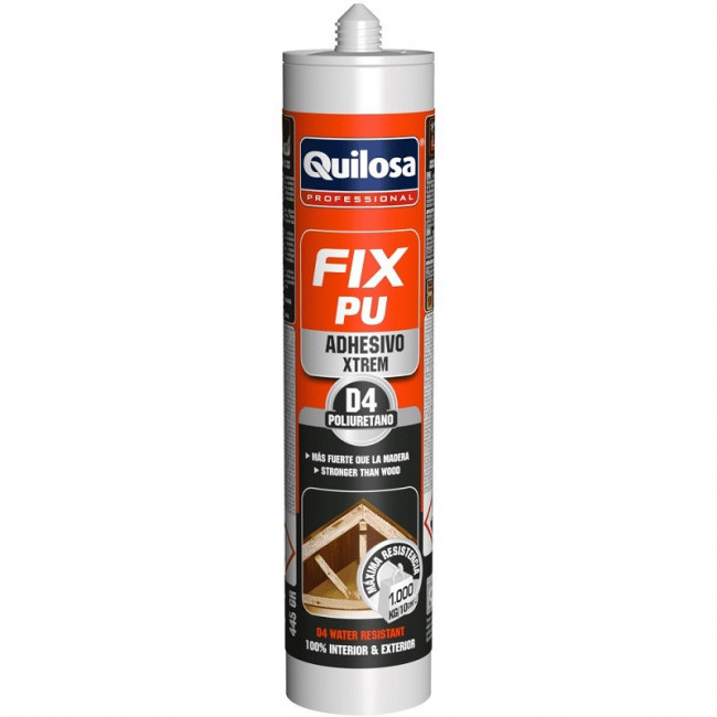ADHESIVO PU FIX MADERA. MONOCOMPONENTE. CLASE D4. CARTUCHO 300 ML - QUILOSA